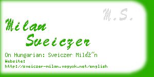 milan sveiczer business card